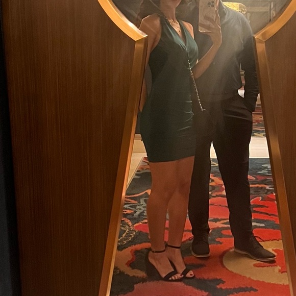 Show Girl Ruched Halter Neck Mini Dress - Picture 7 of 9